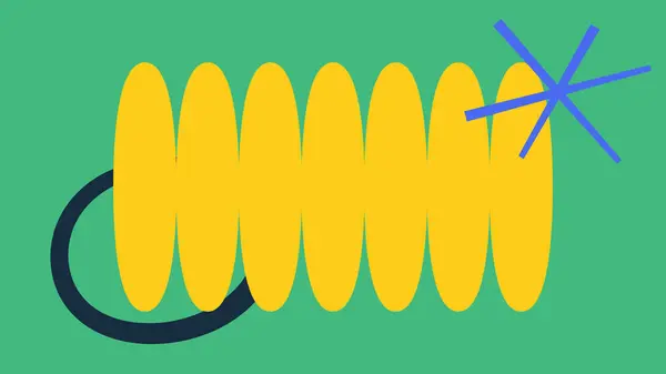 Sarı oval ve yeşil üzerine yıldız benzeri şekiller içeren oyuncu soyut tasarım canlı ve eğlenceli bir görsel karışım oluşturur..