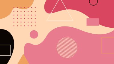 Gül, şeftali ve simsiyah renkli akışkan şekiller, minimum geometrik elementlerle. Markalaşma, yaşam tarzı ve sanatsal altyapı için ideal.