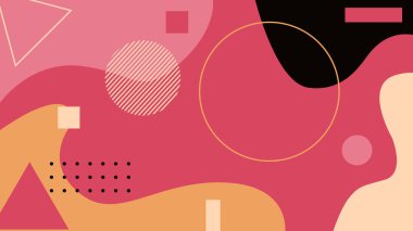 Sıcak tonlarda basit geometrik şekillerle harmanlanmış akışkan bir düzen. Pazarlama, markalaşma ve editoryal tasarım için harika.