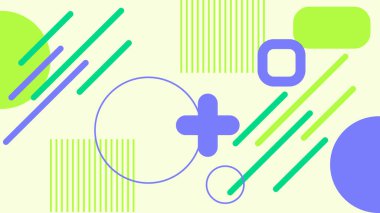 Krem bir arka planda cesur şekilleri ve doğrusal elementleri olan renkli minimal tasarım, yaratıcı altyapılar ve baskılar için mükemmel..