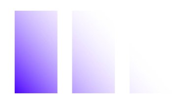 Beyaz üzerine üç mor gradyan çubuğu olan minimalist düzen, temiz ve yapılandırılmış bir görsel sunuyor.