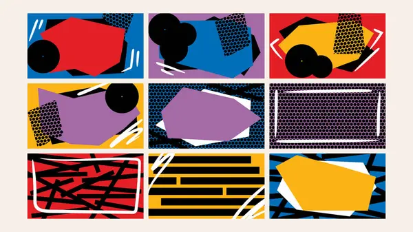 Geometrik şekilleri ve güçlü renk zıtlıkları olan soyut pop sanat tarzı tasarımı. Posterler, çizgi romanlar ve retro-temalı görseller için ideal.