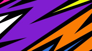 Keskin zigzag şekilli, mavi, pembe, sarı ve siyah soyut bir arkaplan. Dijital projeler, tasarım varlıkları ve yaratıcı gösterimler için dinamik ve modern bir görsel ideal.