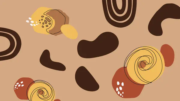 Zencefilli kurabiyeler, ısırılmış tatlılar ve sıcak bej bir zemin üzerinde akan kırmızı ve kahverengi tatlı esintili kalpler içeren neşeli bir düzen..