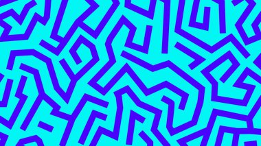 Parlak mavi bir yüzey üzerinde koyu mor labirent benzeri şekillere sahip serin tonlu dinamik düzen, enerjik, teknik veya gençlik odaklı görseller için ideal..