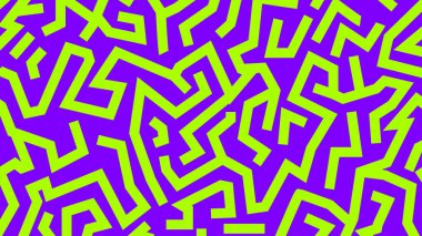 Parlak yeşil sivri çizgiler canlı mor bir arkaplanda birleşmiş, yaratıcı dijital veya popüler kültür kullanımı için görsel olarak yüksek sesli ve keskin bir his sunuyor.