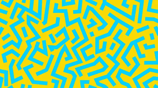 Parlak sarı bir taban üzerinde parlak mavi labirent çizgileri, modern veya yaratıcı tasarım kompozisyonları için oyuncu ve yüksek kontrastlı bir görsel oluşturur.