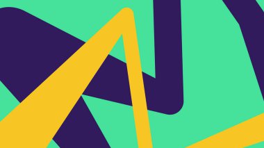 Çarpıcı ve enerjik bir görünüm için turuncu ve siyah görsellerin üzerine katmanlı nane yeşili yıldırım şekilleriyle yüksek kontrastlı soyut sanat eserleri..