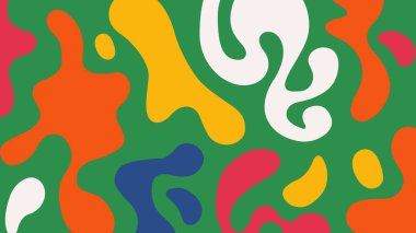 Canlı yeşil arka plan, dijital ve markalaşma kullanımı için yaratıcılık ve gençlik enerjisi yayarak, çoklu koyu renklerde organik kabarcıklarla dolu..