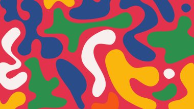 Parlak sarı soyut tasarım, canlı damlacıklara benzeyen renkler, modern, sanatsal ve gençlik güdümlü görsel içerik için mükemmel..