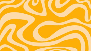 Turuncu bir arkaplan üzerinde dalgalı bej çizgiler bulunan pürüzsüz soyut bir arkaplan. Yaratıcı görseller için yumuşak ama dinamik