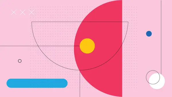 Çemberleri, çizgileri ve yumuşak pembe çizgileri olan grafiksel elementler. Görsel hikaye anlatma, pazarlama ya da modern editoryal tasarım için harika..