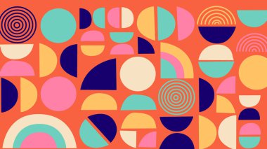 Canlı turuncu bir tabanda yumuşak şekiller ve dinamik eğriler içeren modern soyut kompozisyon. Sanatsal dijital kullanım için renk ve geometrinin görsel bir karışımı.