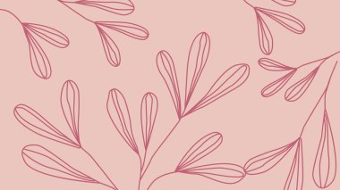 Soluk pembe arkaplan üzerine temiz botanik çizgileri, modern çiçek kompozisyonları, tekstil ve sakin dijital görseller için tasarlanmıştır..