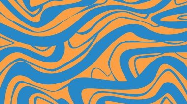 Retro-esinlenmiş pembe ve turuncu kıvrımlı çizgiler markalaşma, tekstil ve baskı için harika bir soyut arkaplan oluşturur..