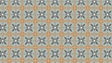 Çapraz ve nokta motifli koyu fayans tasarımı. Kahverengi ve mavi. Akdeniz ve kırsal temalar için harika.