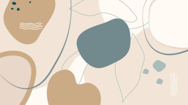 Organik şekillerden ve çiçek süslerinden elde çizilmiş estetik arka plan. Düğün, nişan ve güzellik alanlarında kullanılabilir..