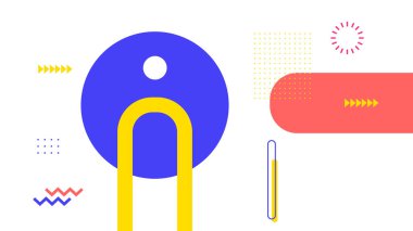 Geometrik basit eğlence soyut enerjik enerjik arka plan, düz tasarım geometrik şekiller arkaplan raster.