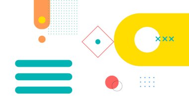 Geometrik şekilleri ve minimum tasarımı olan yaratıcı soyut bir arkaplan. Dinamik elementlerle süslü bir kompozisyon. Markalaşma, pazarlama, sosyal medya ve sunum şablonları için ideal.