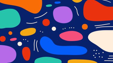 Renkli soyut geometrik pop sanat arka planı. Memphis 80 'lerin modasının geometrik tasarımını kapsar.