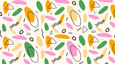 Mavi, turuncu ve bej fırça darbeleriyle modern kompozisyon ve hareket halindeki soyut simgeleri, yaratıcı dijital sanat eserleri ve arkaplan tasarım projeleri için ideal.