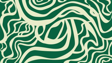 Sıvı içeren, koyu yeşil ve yumuşak kremlerle kıvrımlı, karmaşık bir soyut arka plan. Bu zarif tasarım, arka plan, kumaş baskıları ve dekorasyon için ideal hareket ve organik dokuları çağrıştırıyor..