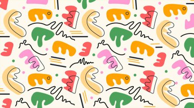 Mavi, sarı ve turuncu fırça darbeleriyle ve ışık tuvali üzerindeki ifade edici serbest çizgilerle enerji dolu el yapımı soyut kompozisyon.