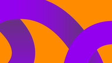 Parlak turuncu bir yüzey boyunca akan mor kavisli enerji bileşimi. Grafik tasarımı ve yaratıcı görsel projeler için harika.