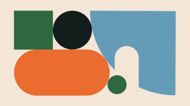 Katmanlı kemer şekilleri ve kalın geometrisi olan renkli retro-stil sanat eserleri. Yaratıcı projeler, geçmiş ve markalaşma görselleri için ideal.