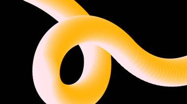 Siyaha karşı sarı eğimli bir tüpün 3 boyutlu enerji gösterimi. Dijital projeler ve sunumlar için göz alıcı ve modern.