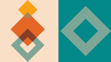 Tarafsız arkaplan üzerinde parlak renkler olan şeffaf elmas şekilleri yığılmış. Yaratıcı markalaşma, dijital sanat ve modern görsel kompozisyonlar için harika..