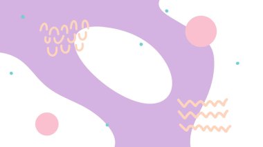 Pembe arka planda şeftali kıvrımlı şekillerle soyut pastel sanat eserleri, gök mavisi dalgaları ve temiz yuvarlak aksanlarla vurgulanmış. Gençlik ve yaratıcı medya için ideal.