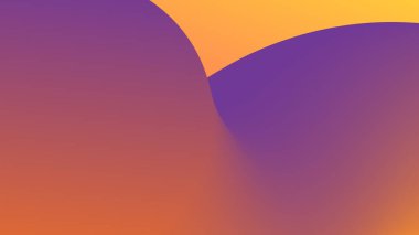 Pürüzsüz mor ve turuncu karışımı kıvrımlı şekiller yaratıyor, çağdaş dijital sanat eserleri ve arka planlar için ideal..