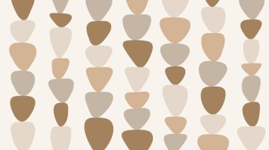 Modern, kırsal veya İskandinav tarzı tasarımlar için sakin toprak tonlarını kullanarak dikey hizaya dizilmiş organik şekiller.