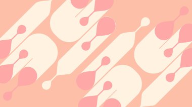 Damla şekillerinin allık ve krem ile dinamik çapraz hizalanması modern retro ve yumuşak soyut görseller için mükemmeldir..