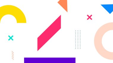 Cesur köşegenleri ve oyuncu unsurları olan minimalist sanat. Web pankartları, müzik görselleri ve dijital grafikler için ideal.