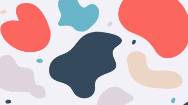 Temiz ışık arkaplanı, kırmızı, mavi ve deniz tonlarında geniş soyut lekeler. Modern markalaşma, ambalaj ve görseller için harika..