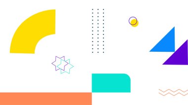 Yıldızların, dairelerin ve kalın çizgilerin yaratıcı kombinasyonu. Teknoloji, müzik veya eğlenceli markalaşma için ideal.