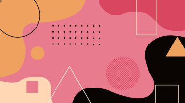 Geometrik şekiller ve sıcak soyut akış üçgenleri, ızgaraları ve kalın zıtlıkları birleştirir. Markalaşma ve web görselleri için harika.