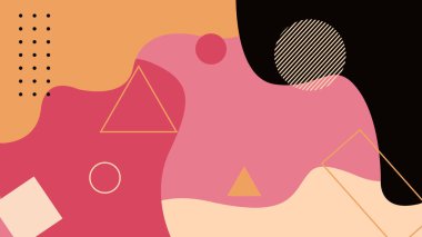 Düzgün harmanlanmış şekiller, üçgenler ve daireler, şık bir düzen. Kozmetik, moda tasarımı ve modern markalaşma için mükemmel..