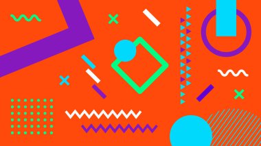 Enerji formları ve renk bloklarıyla dolu soyut turuncu tasarım. Gençlik görselleri, medya tasarımları ve teknik markalaşma için harika..