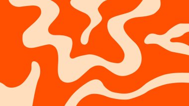 Mavi bir tabanda turuncu dalgalı şekiller içeren yüksek kontrastlı soyut tasarım. Cesur görseller, modern markalaşma ve dijital yaratıcılık için mükemmel.