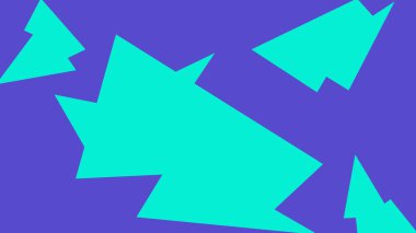 Canlı mor bir arkaplan üzerinde düzenlenmiş soyut cyan çizgili formlar, keskin kontrast ile enerjik ve cesur bir görsel oluşturur..