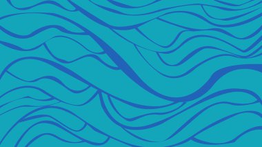 Su mavisi arka plan soyut mavi çizgilerle kaplı hareket halindeki yumuşak deniz dalgalarını taklit ediyor..
