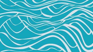 Zarif beyaz dalgalı çizgilerle parlak arkaplan sakin denizleri ve minimum su hareketini sembolize ediyor