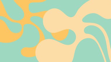 Yumuşak yeşil, şeftali ve sarı yumuşak sıvı şekilleri modern tasarımlar ve minimalist yaratıcı içerik için rahatlatıcı ve estetik bir zemin oluşturur.