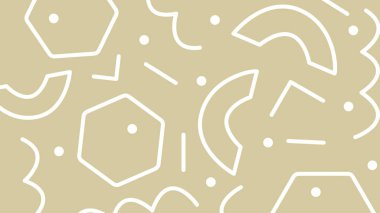 Altıgenler, kemerler ve kıvrımlı çizgiler içeren soyut bej arkaplan. İnce ve çağdaş tasarım.