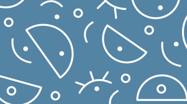 Beyaz yarım daireli, noktalı ve kıvrımlı şekilli modern tasarım yumuşak mavi tonda. Göz alıcı ve çok yönlü görsel düzen.