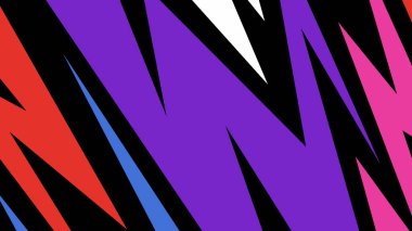 Yüksek etkili soyut arka plan, dinamik turuncu ve mor zikzak formları. Dijital grafikler, posterler ve yaratıcı içerik için cesur ve göz alıcı tasarım ideal.