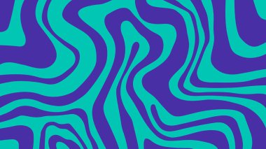 Enerji dolu yeşil ve mor soyut çizgiler, müzik veya dijital içerik görselleri için uygun canlı, uçuk bir kompozisyonda yüzey boyunca kıvrılır..